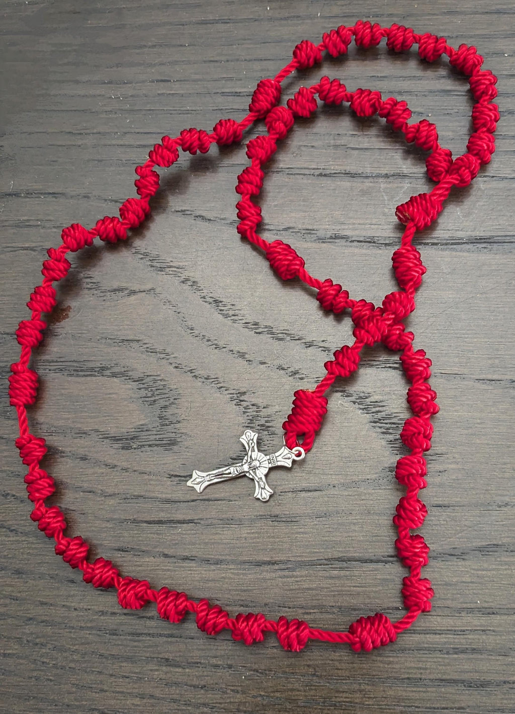 Red Knotted Rosary, large
