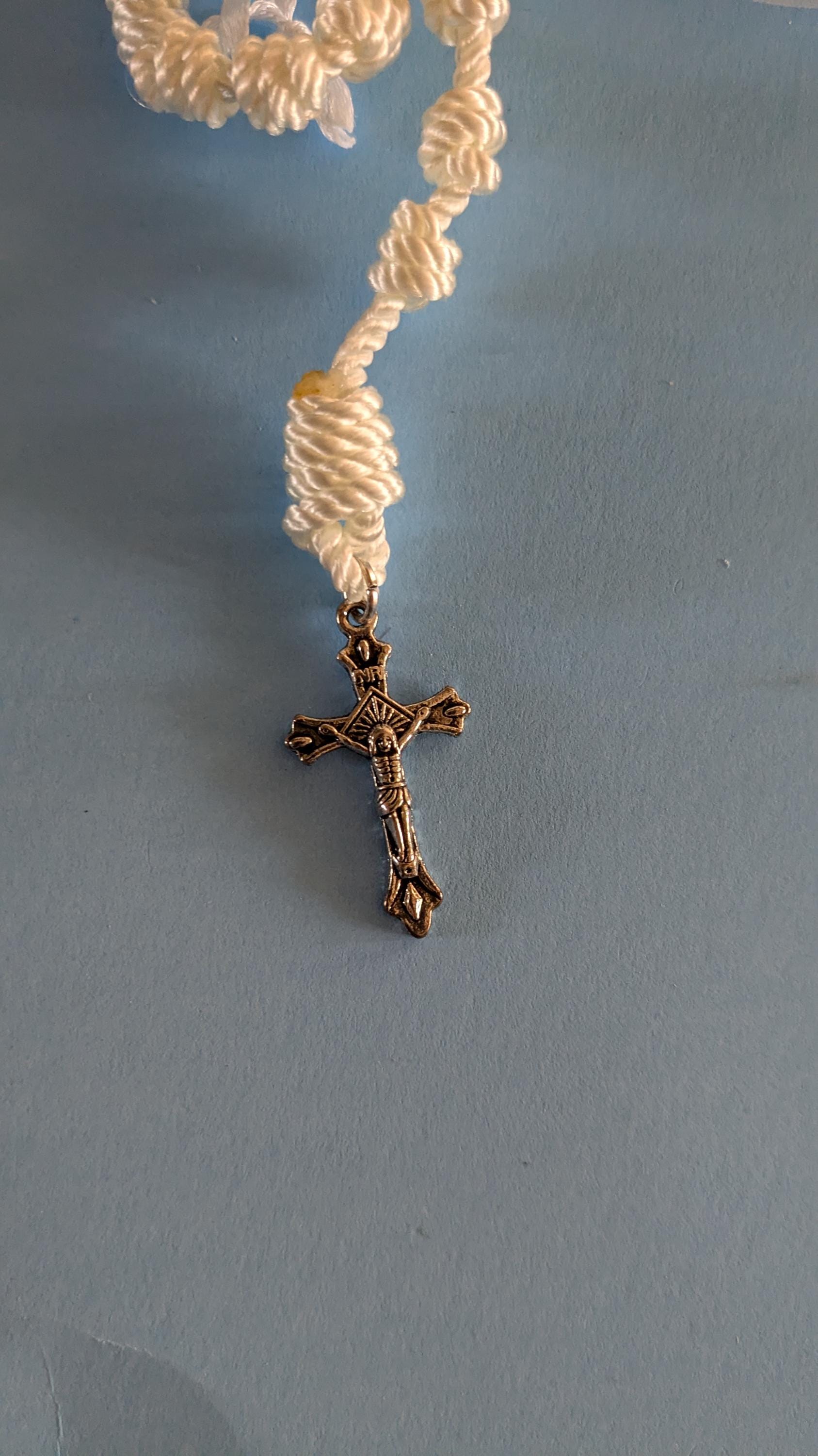 White, Knotted Rosary, Large