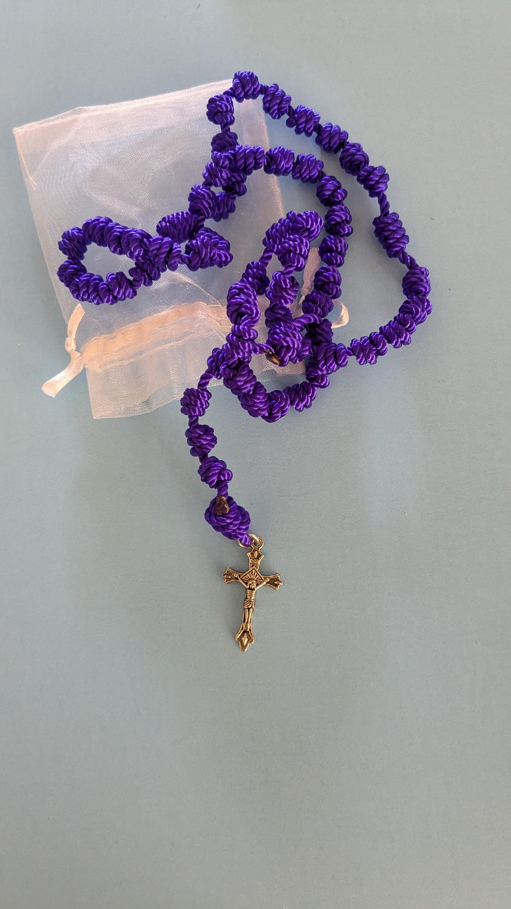 Royal Blue Knotted Rosary, Large