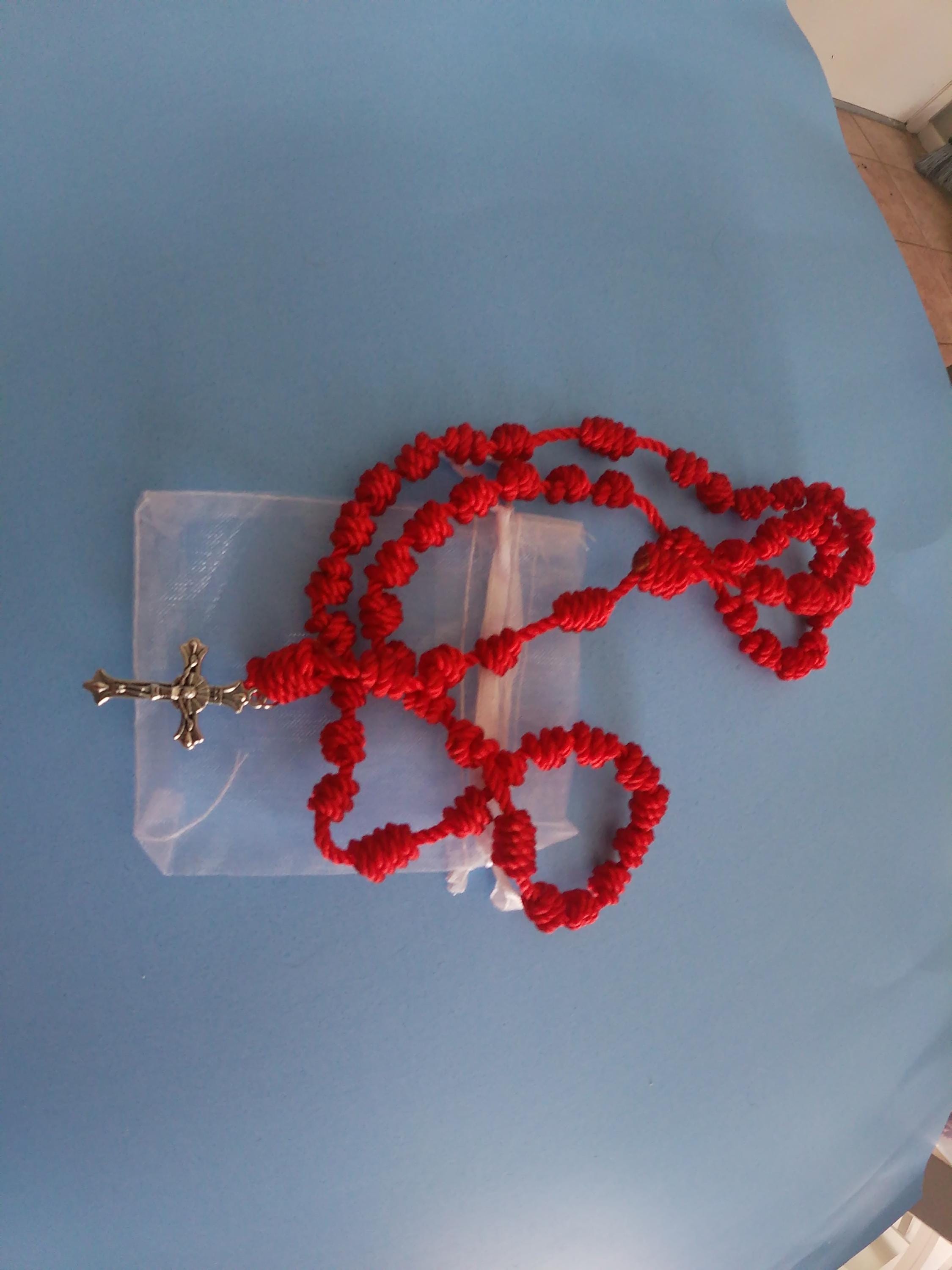 Red Knotted Rosary, large