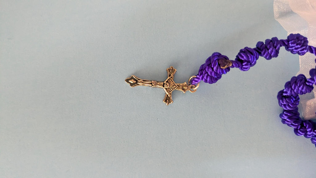 Royal Blue Knotted Rosary, Large