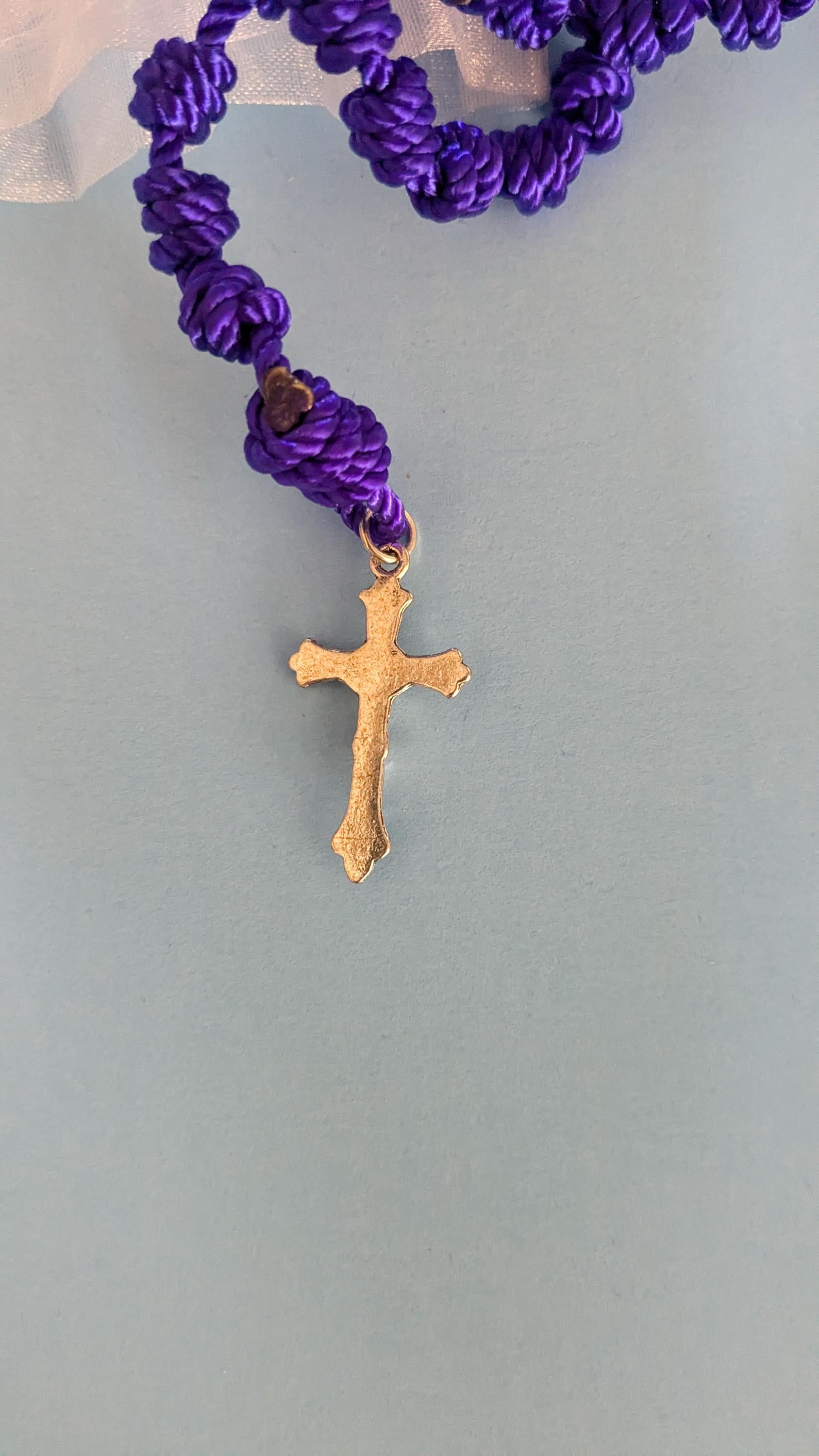Royal Blue Knotted Rosary, Large