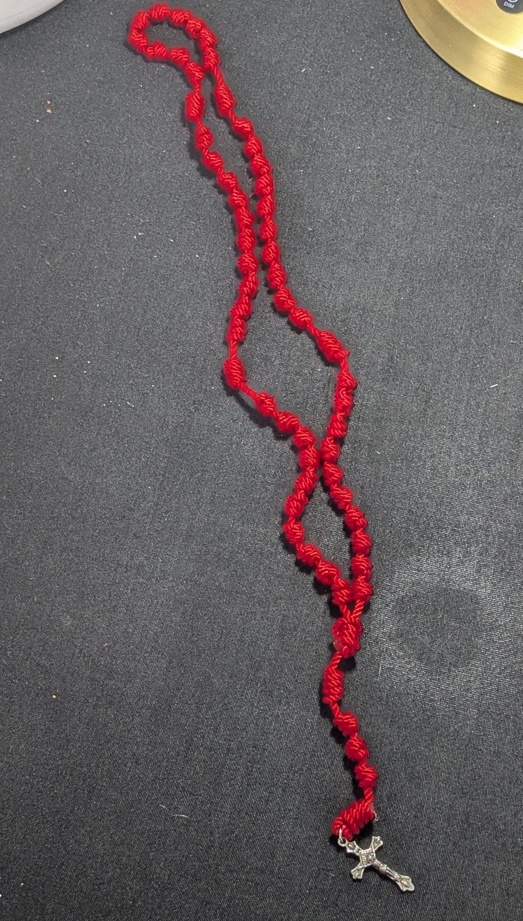Red Knotted Rosary, large