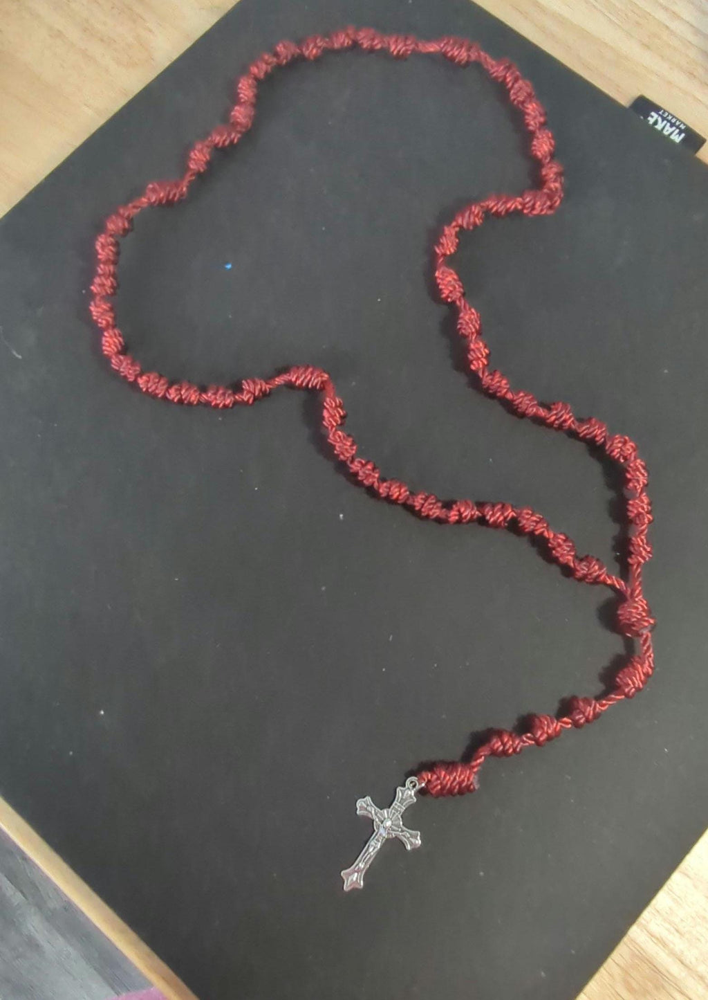 Crimson Knotted Rosary, Large