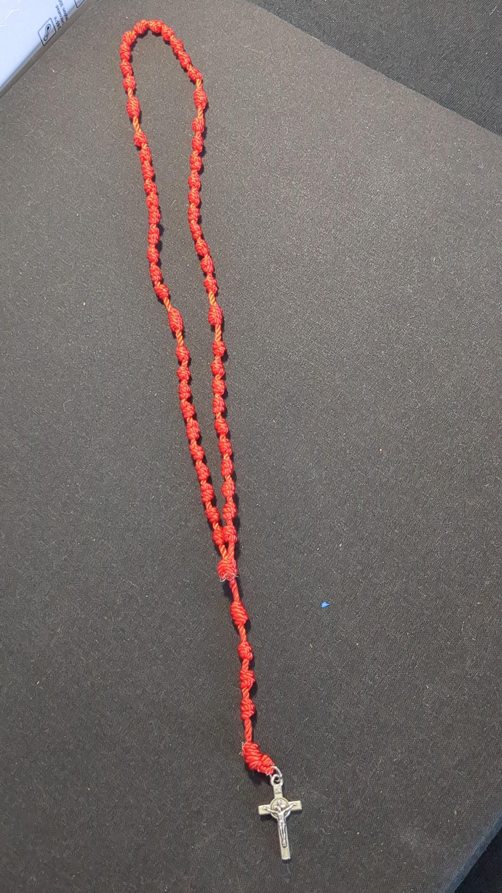 Orange Knotted Rosary, small