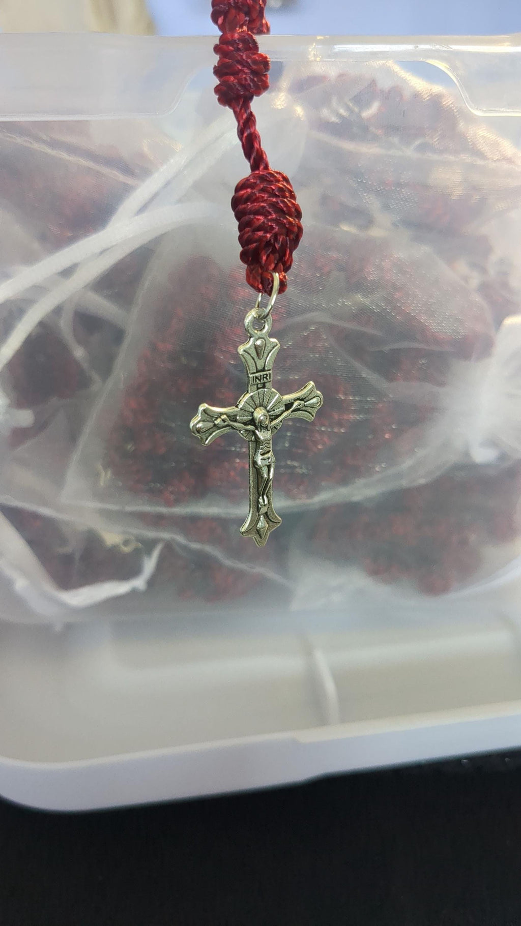 Crimson Knotted Rosary, Large