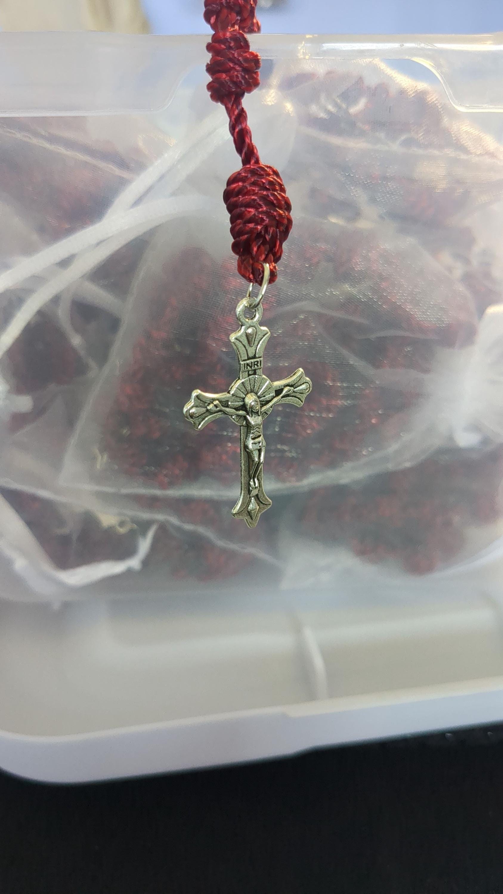 Crimson Knotted Rosary, Large