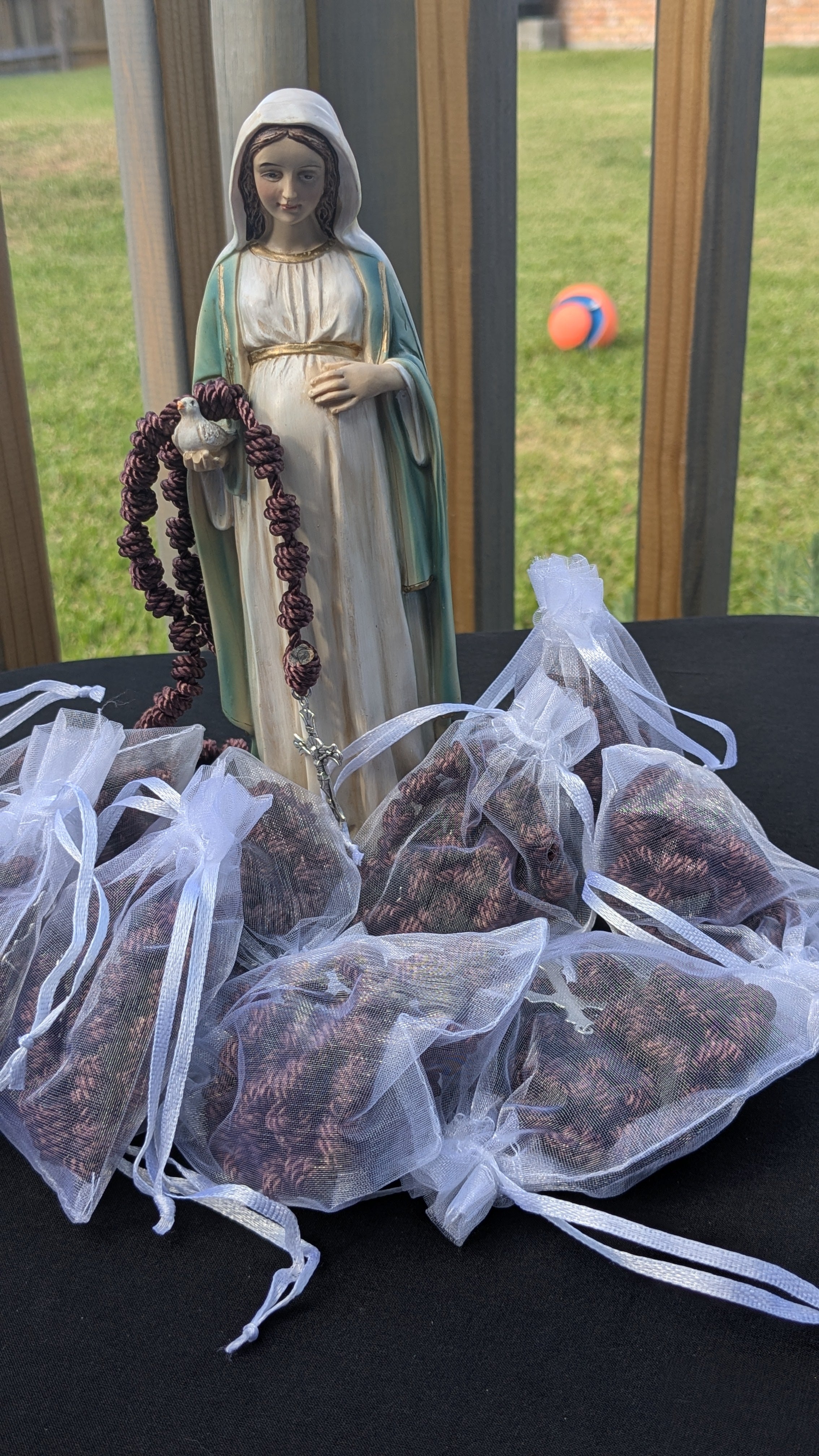 Brown Knotted Rosary with Nickel Crucifix