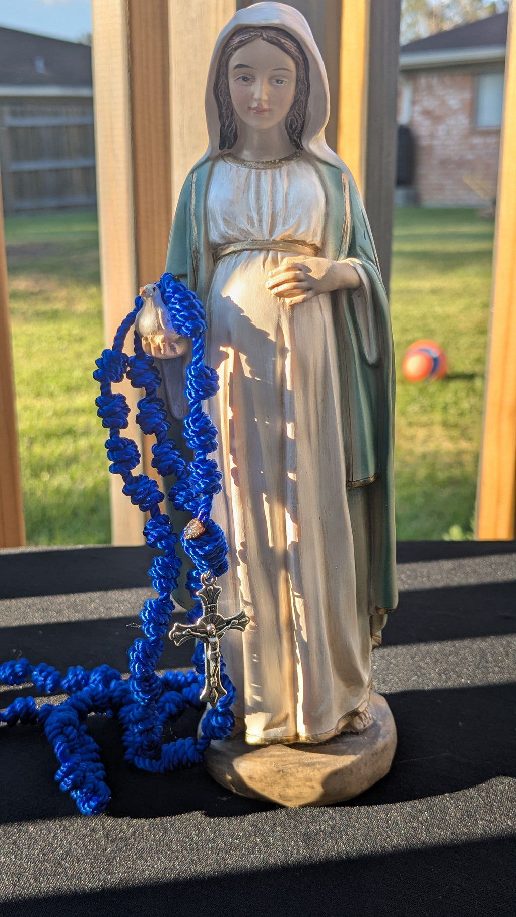 Royal Blue Knotted Rosary, Large