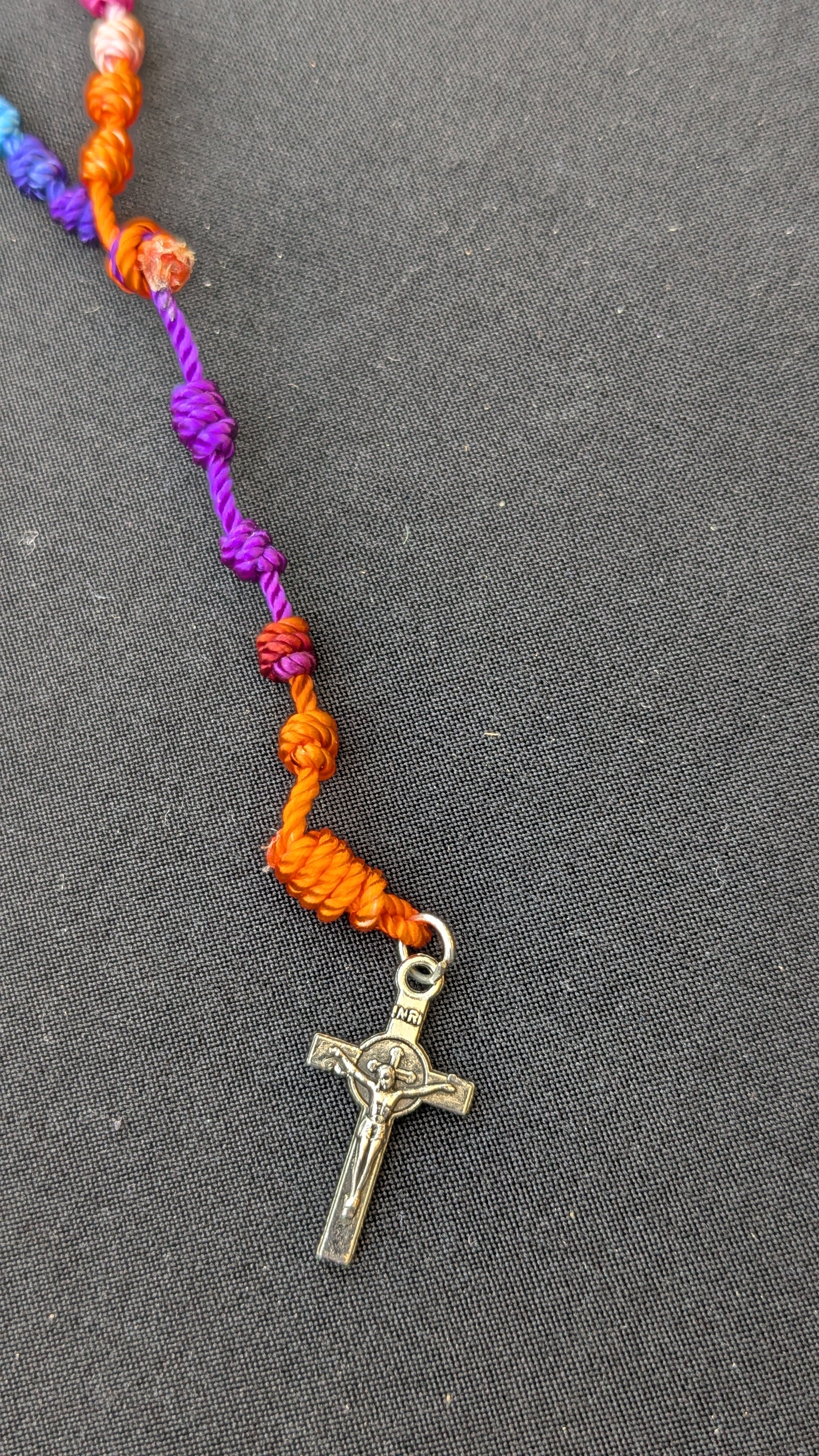 Rainbow, Knotted Rosary, small