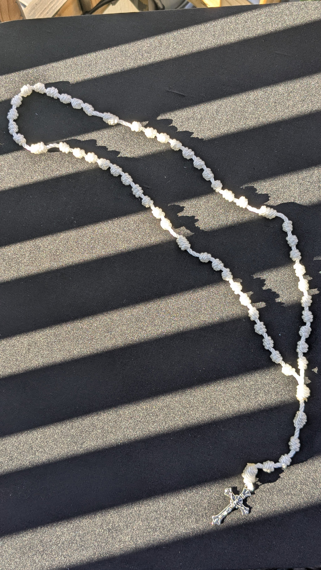 White, Knotted Rosary, Large