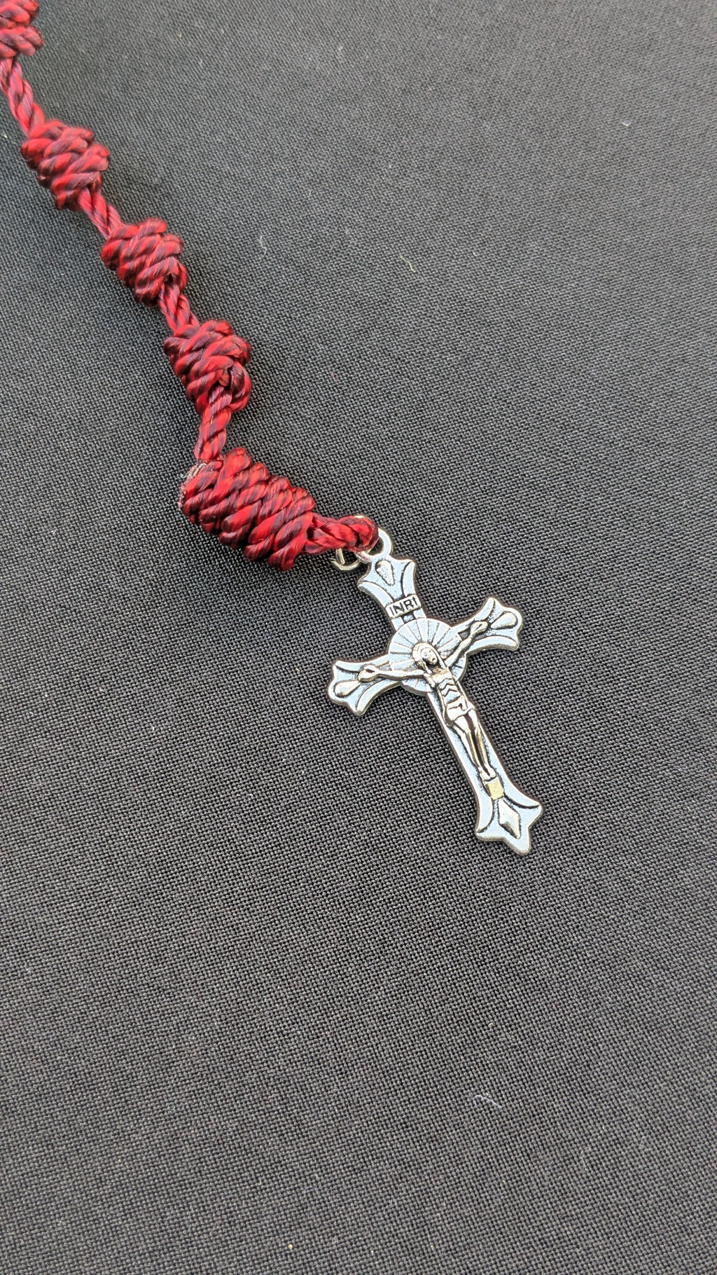 Crimson Knotted Rosary, Large