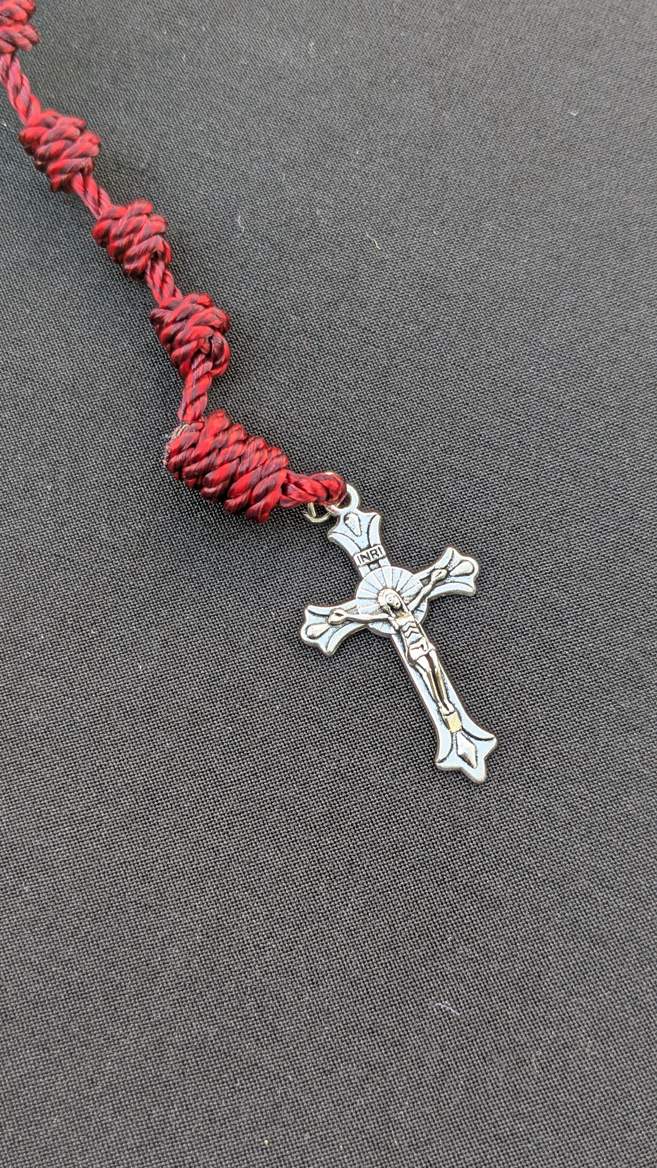 Crimson Knotted Rosary, Large