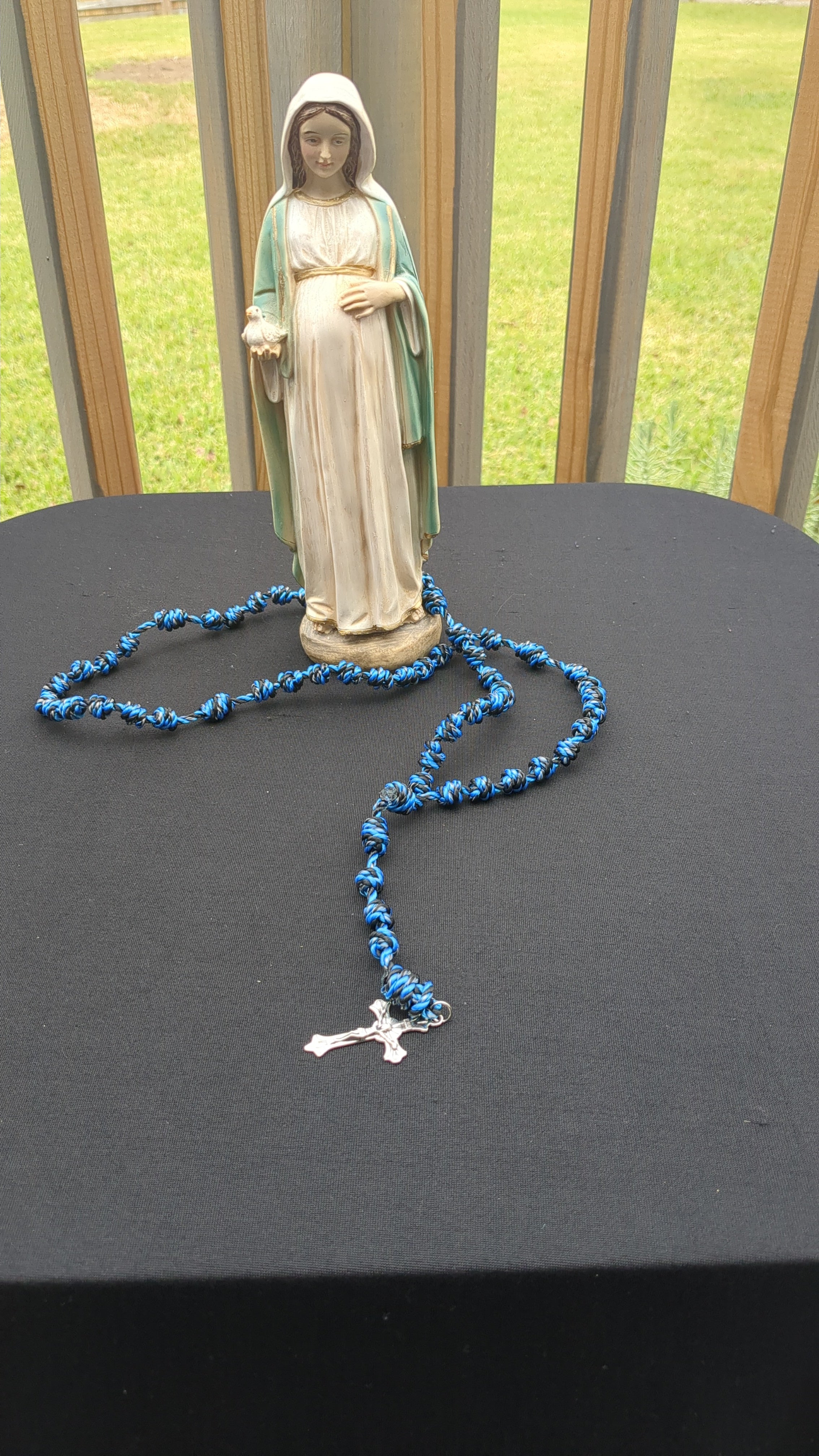 Keeper of Peace  Knotted Rosary with Nickel Crucifix