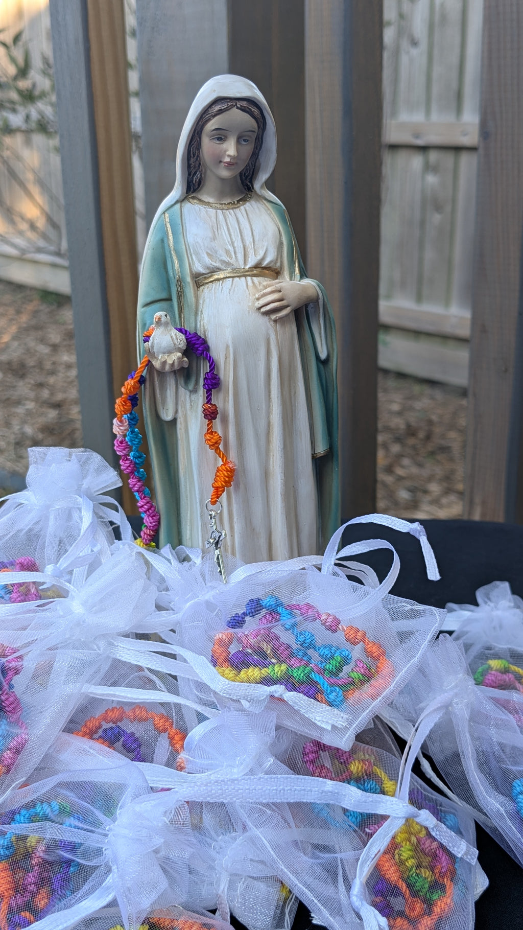 Rainbow, Knotted Rosary, small