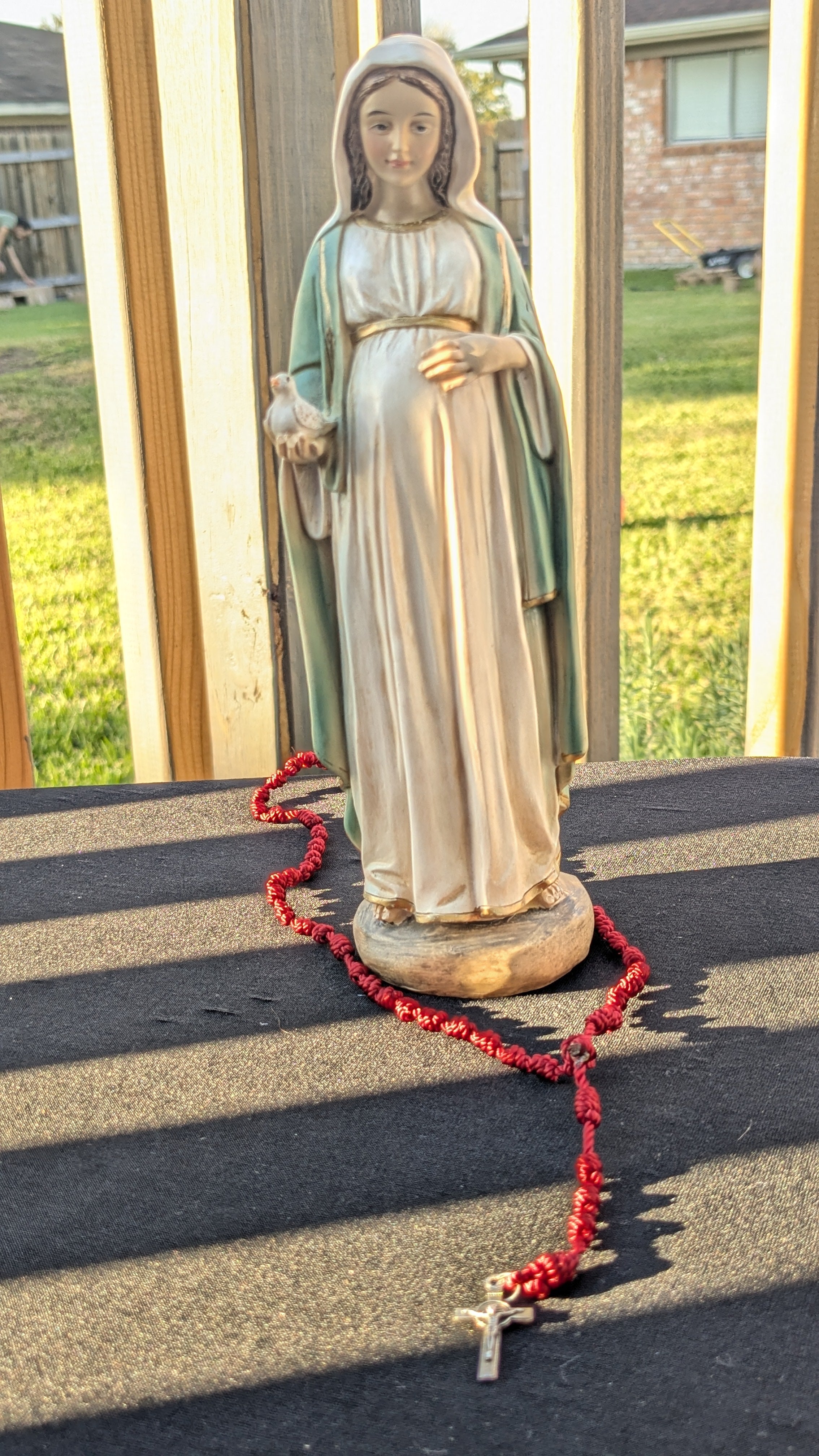 Wine Knotted Rosary, small