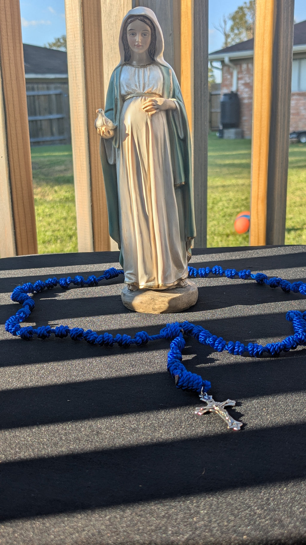 Royal Blue Knotted Rosary, Large