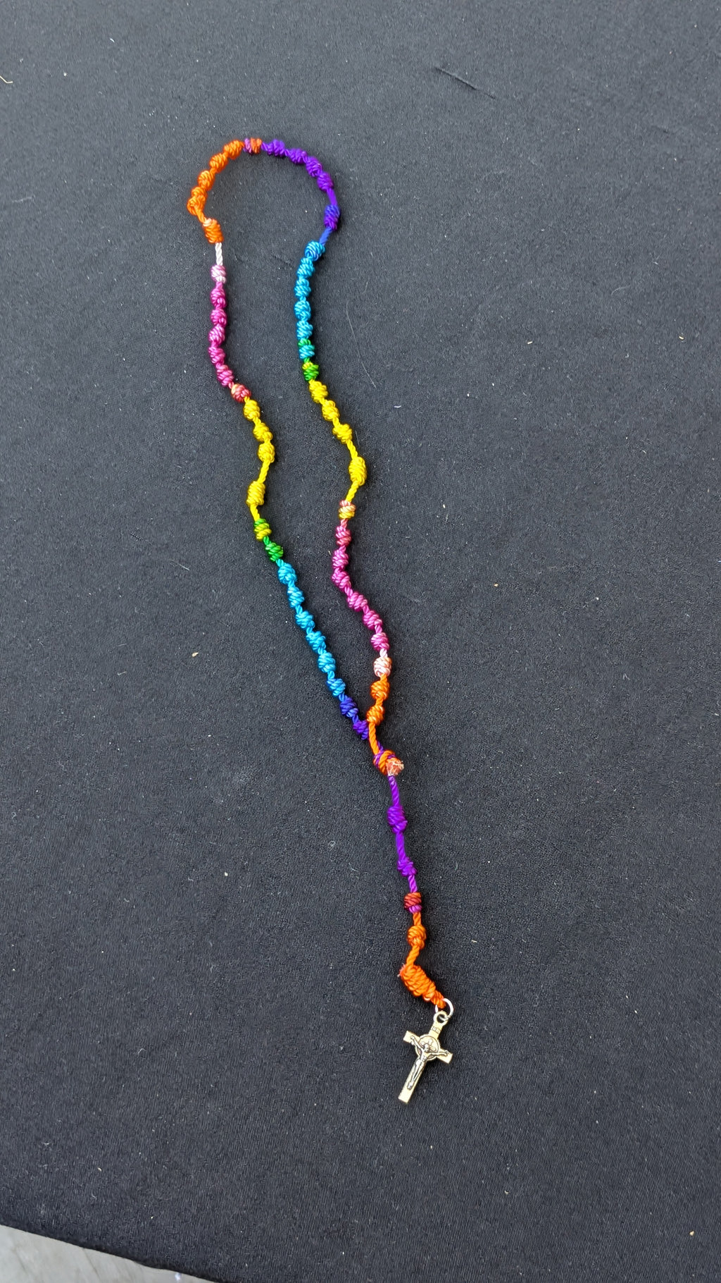 Rainbow, Knotted Rosary, small
