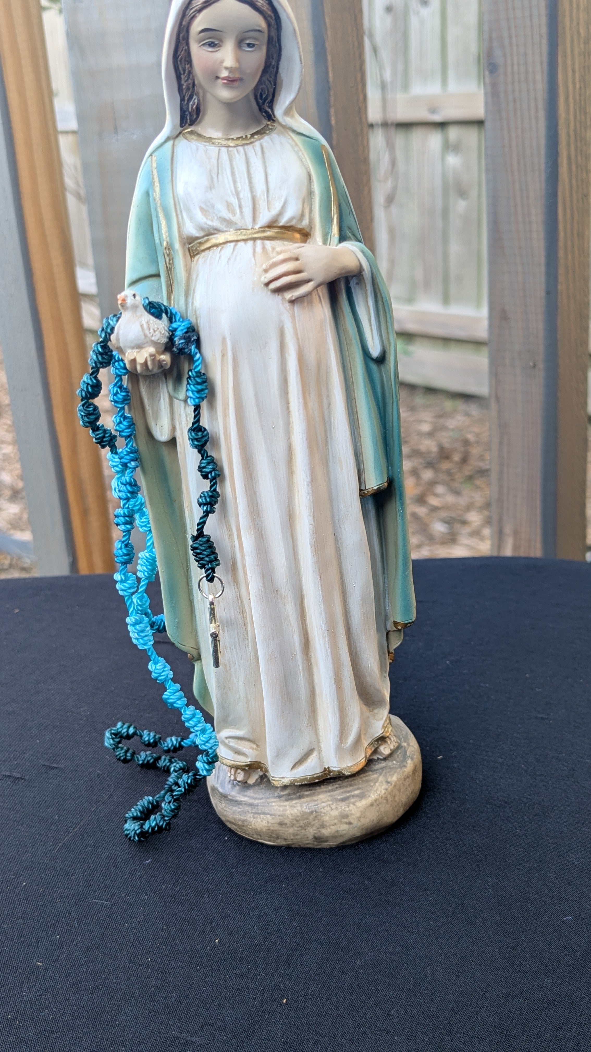 Virigated Blue, Knotted Rosary, small