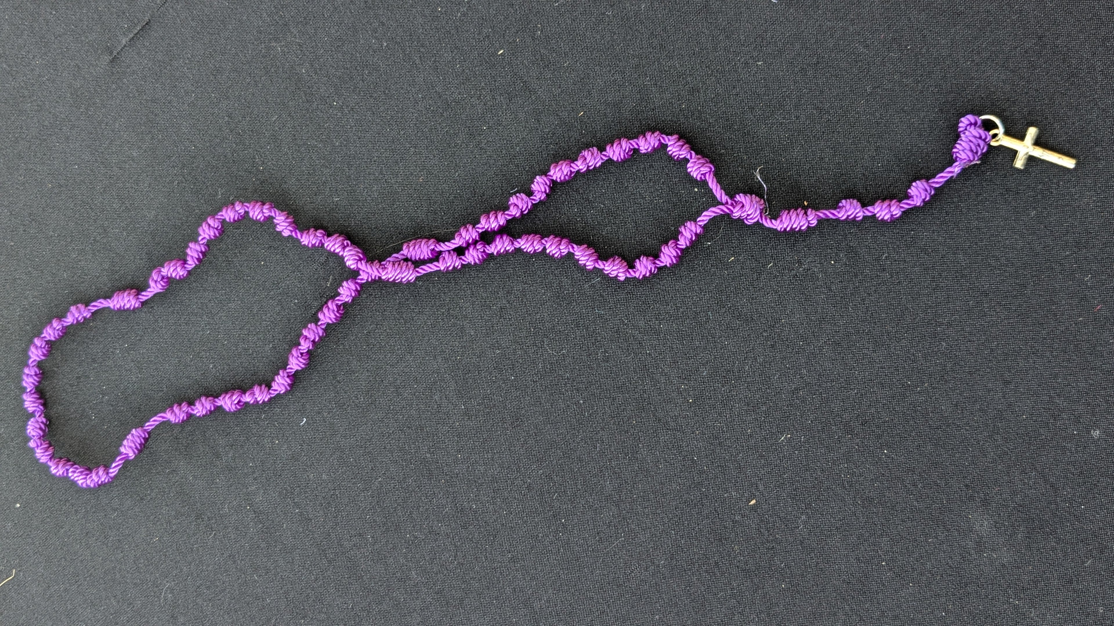 Purple Knotted Rosary, small