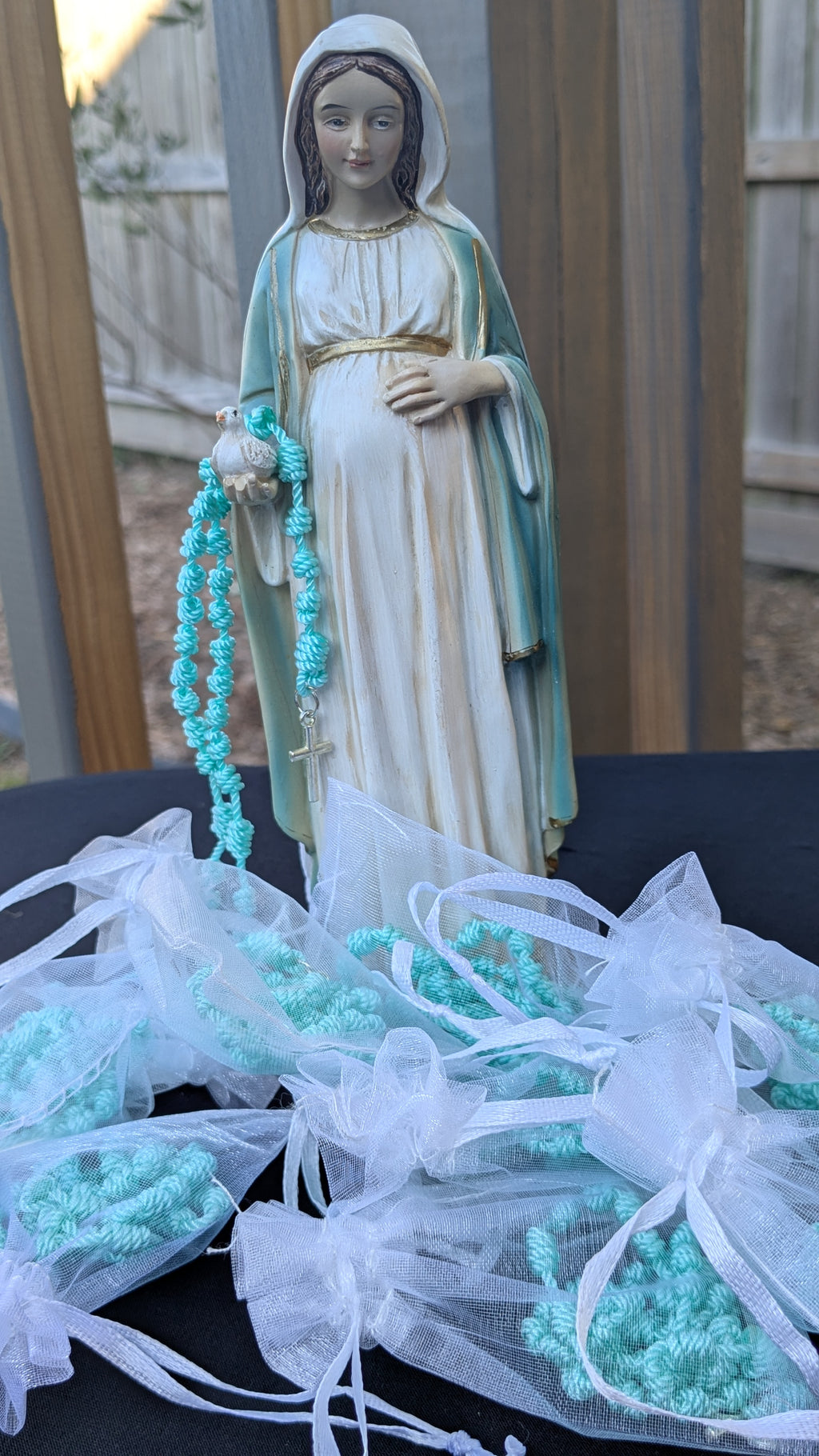 Teal, Knotted Rosary, small
