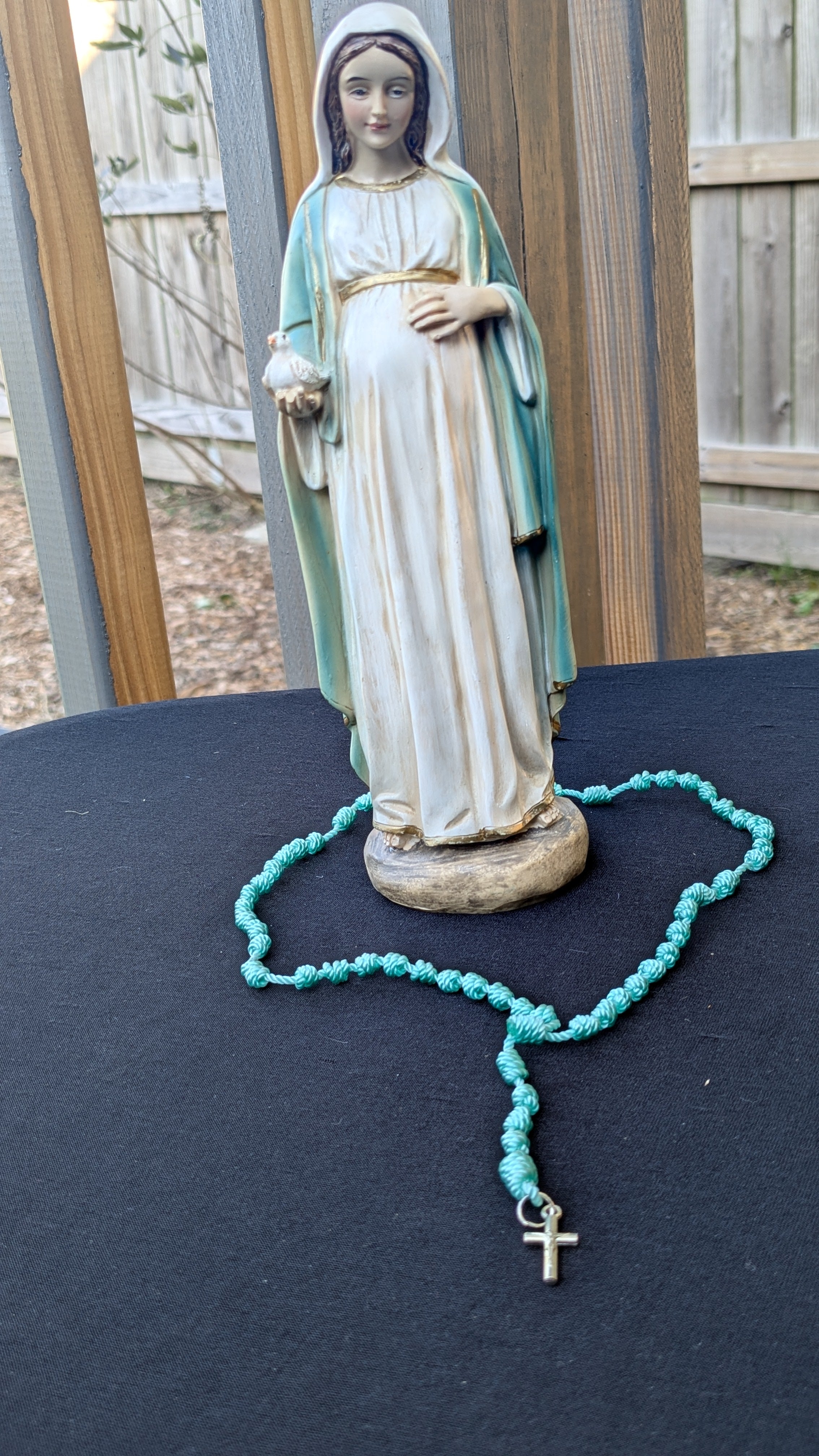 Teal, Knotted Rosary, small
