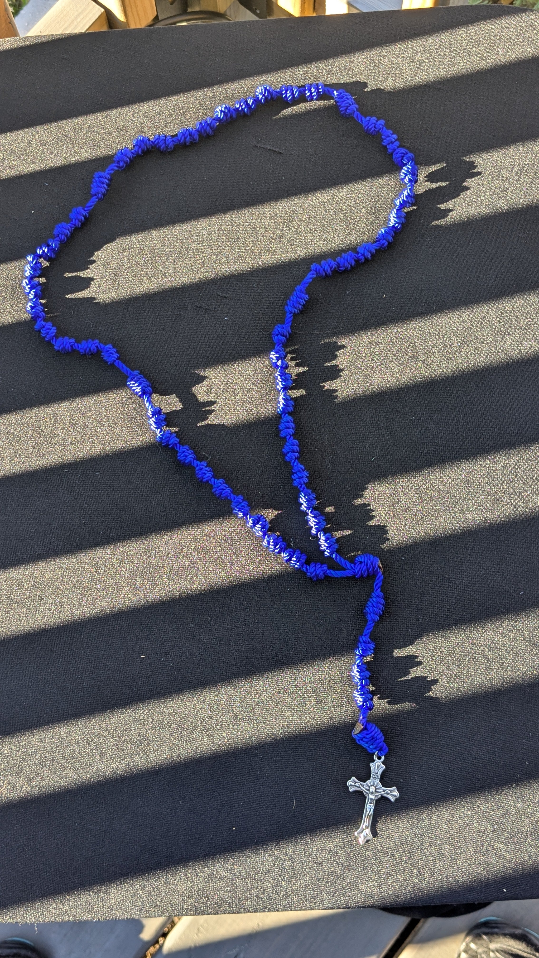 Royal Blue Knotted Rosary, Large