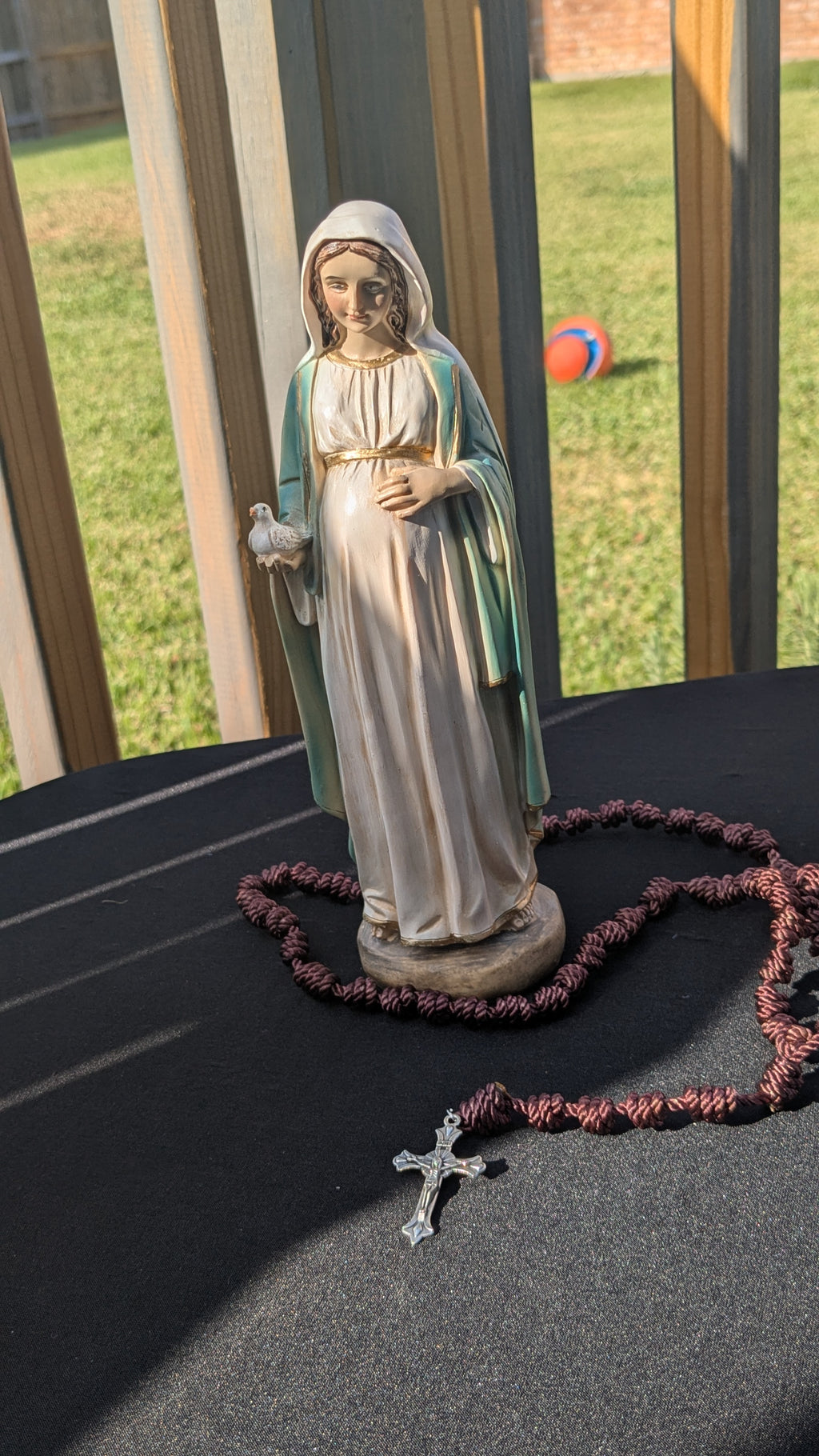 Brown Knotted Rosary with Nickel Crucifix