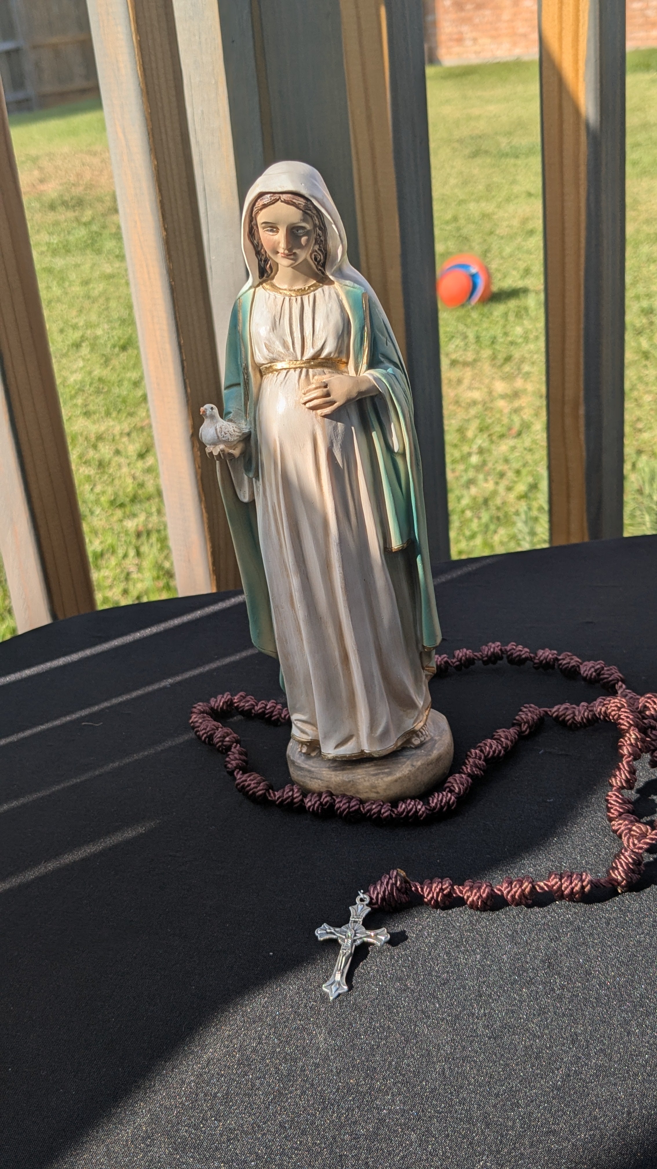 Brown Knotted Rosary with Nickel Crucifix