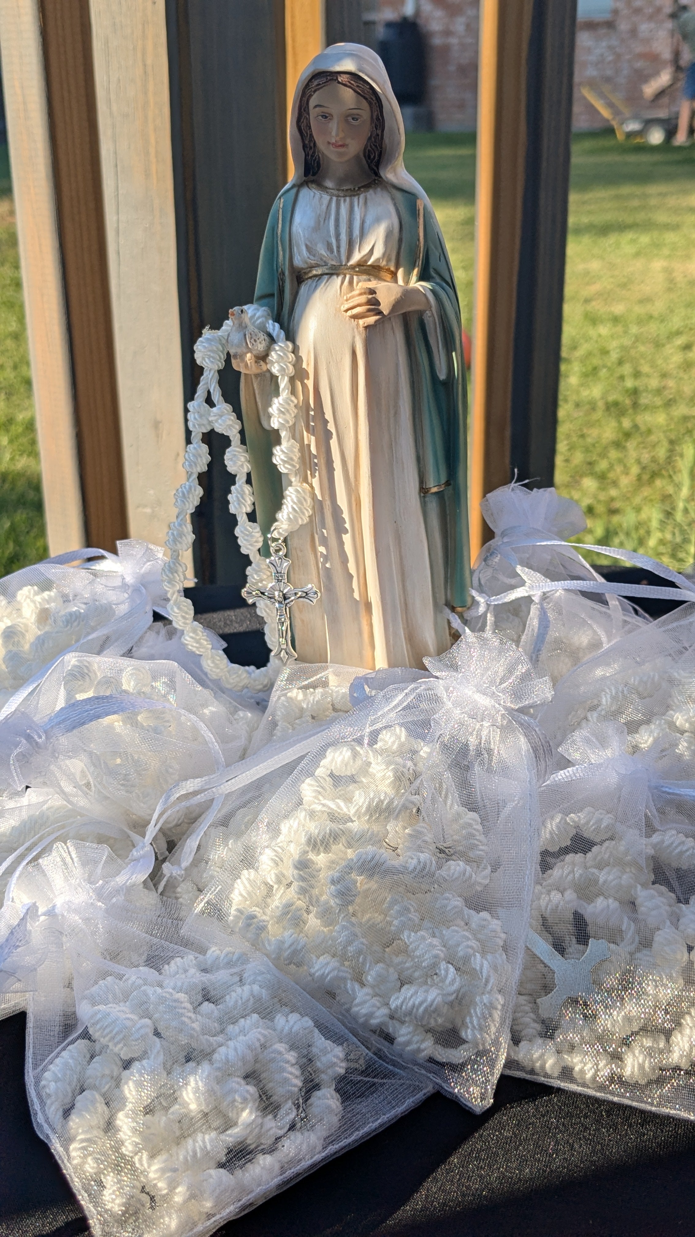 White, Knotted Rosary, Large