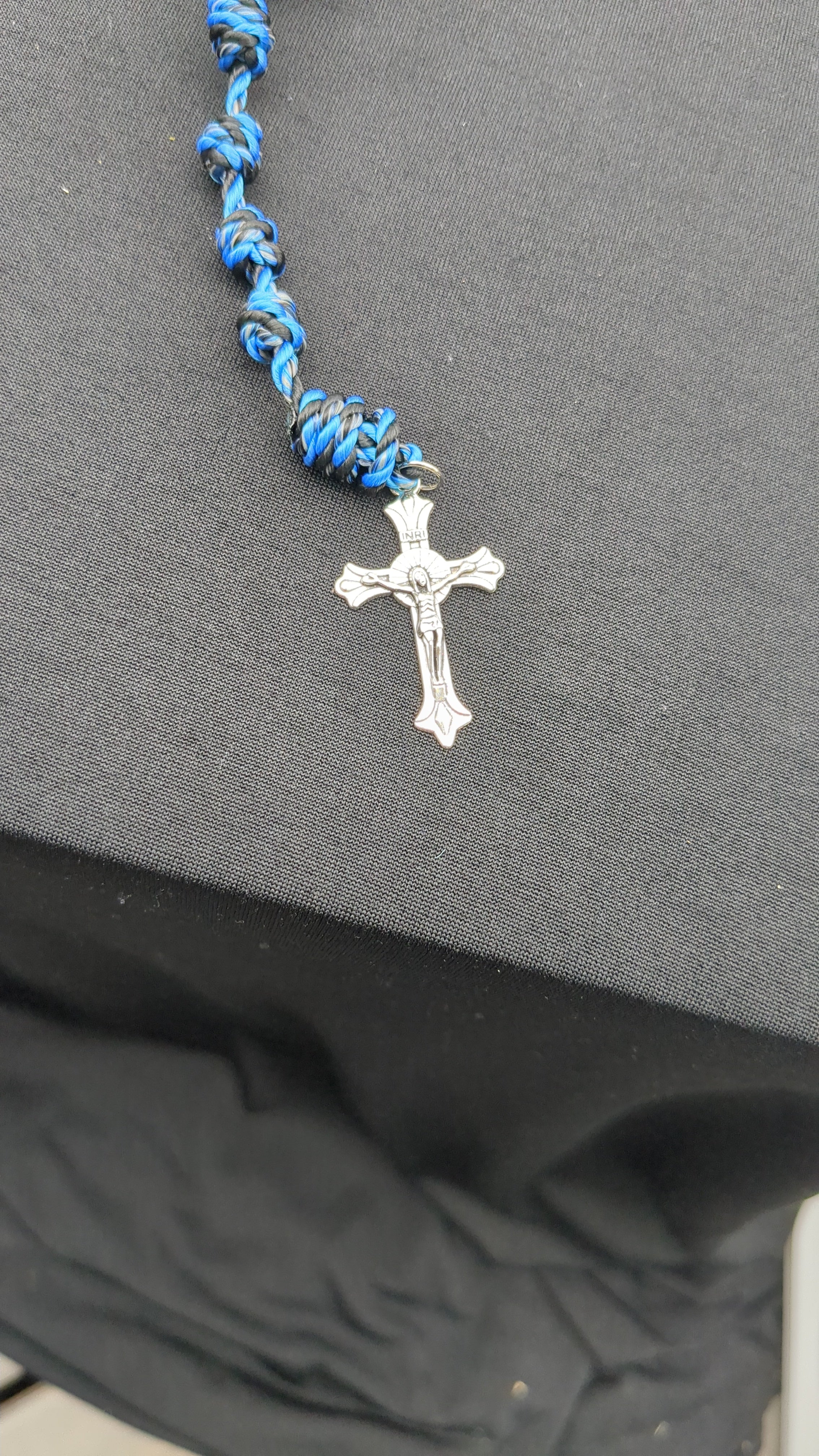 Keeper of Peace  Knotted Rosary with Nickel Crucifix