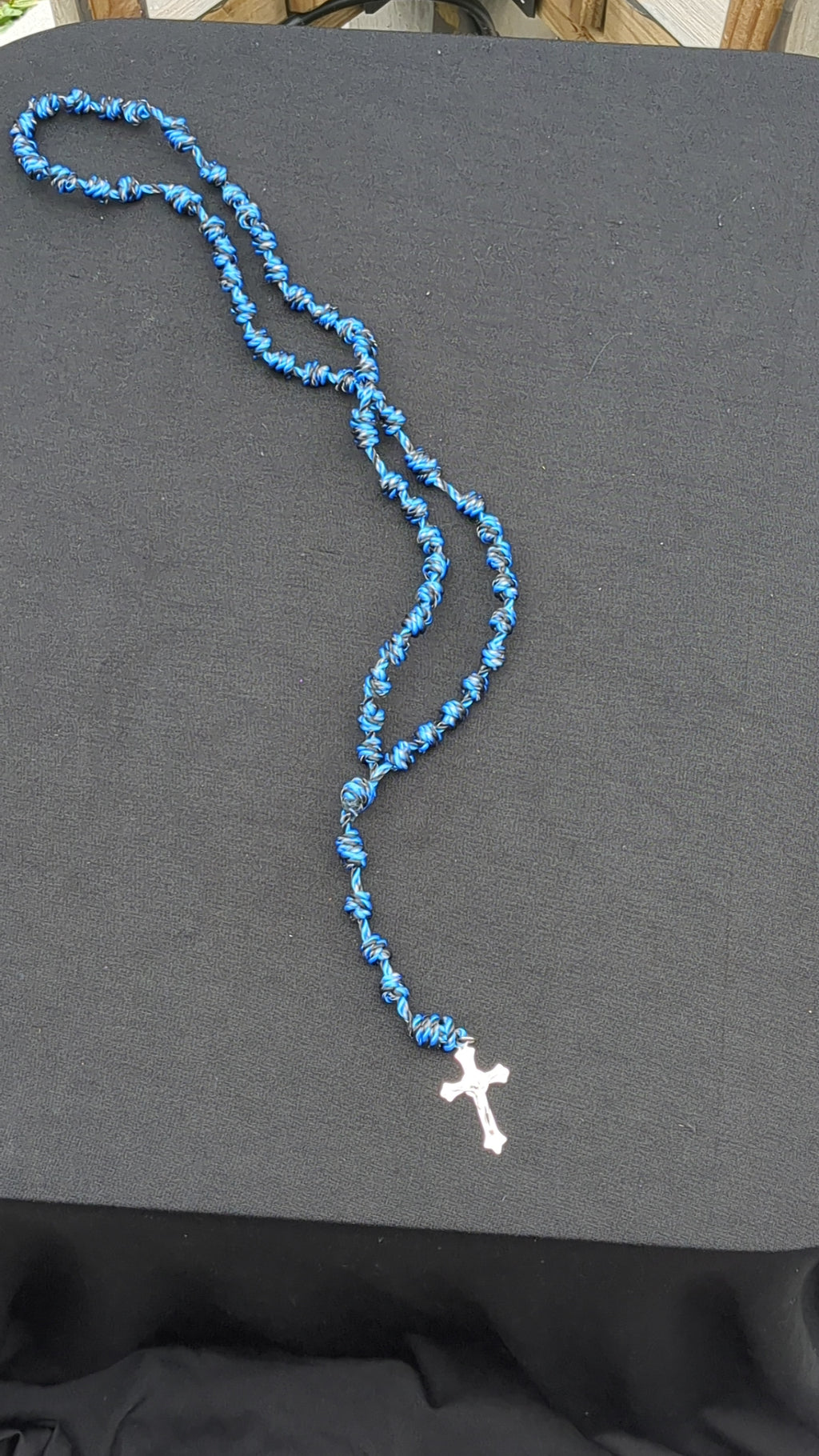 Keeper of Peace  Knotted Rosary with Nickel Crucifix